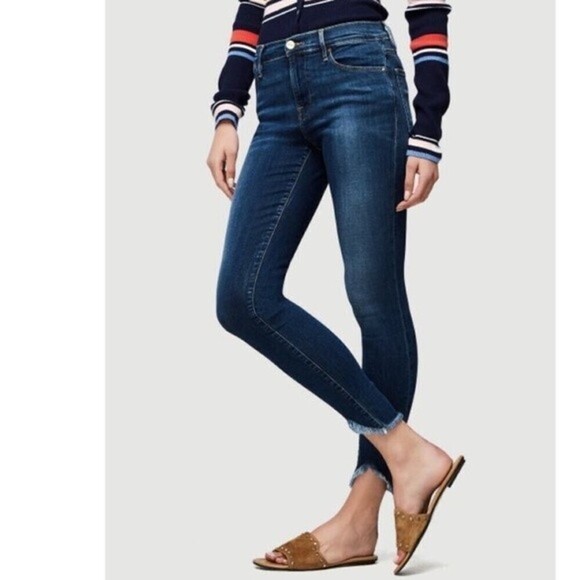 Frame Women's Le High Skinny Side Fray Jeans 30 Winter High Boots High Waist - Picture 10 of 13